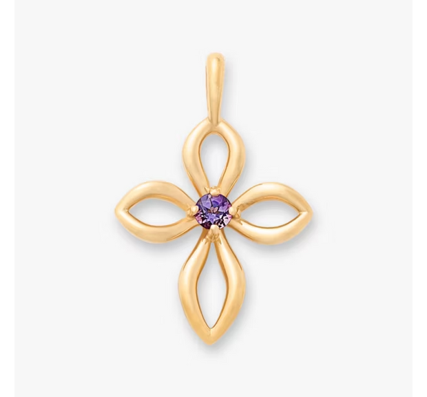 Avery Remembrance Birthstone Cross Pendant