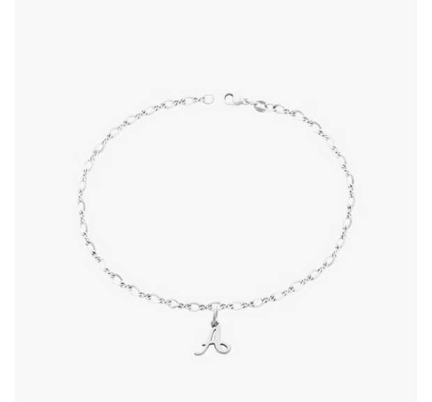 Small Script Initial Anklet