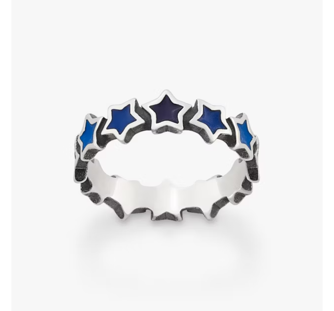 Enamel Connected Stars Ring