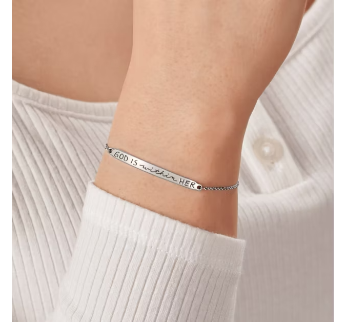 God is Within Her Slider Bracelet