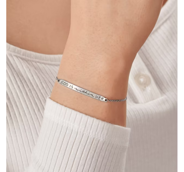 God is Within Her Slider Bracelet