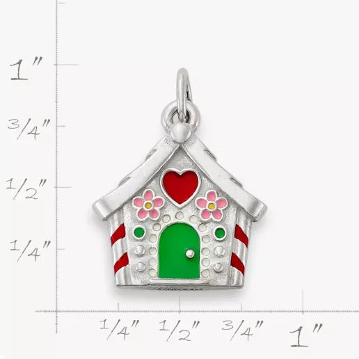 Enamel Gingerbread House Charm