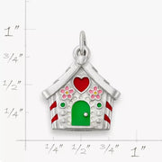 Enamel Gingerbread House Charm