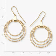 Three Hammered Circles Dangle Earrings