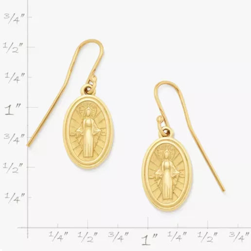 Virgin Mary Dangle Earrings