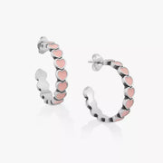 Enamel Connected Hearts Hoops