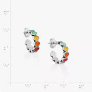 Enamel Connected Hearts Hoops