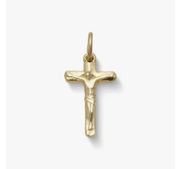 Small Chiseled Crucifix Charm
