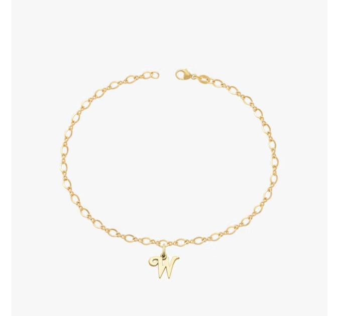 Small Script Initial Anklet