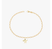 Small Script Initial Anklet