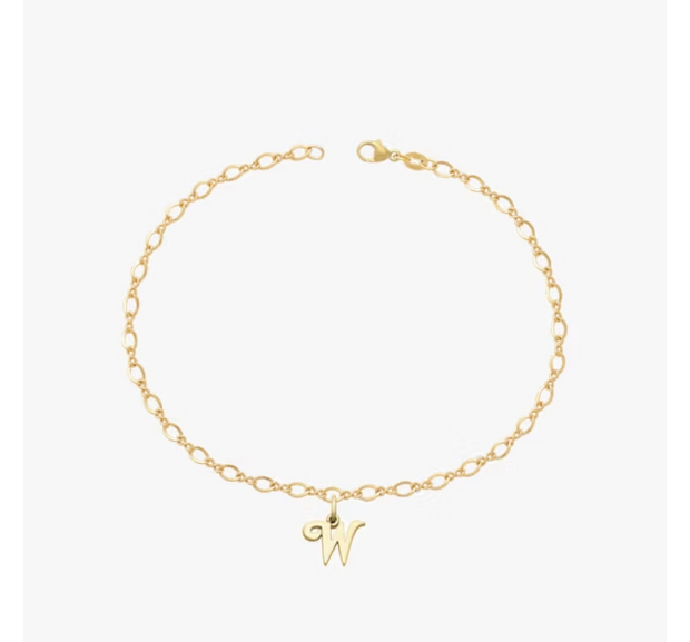 Small Script Initial Anklet